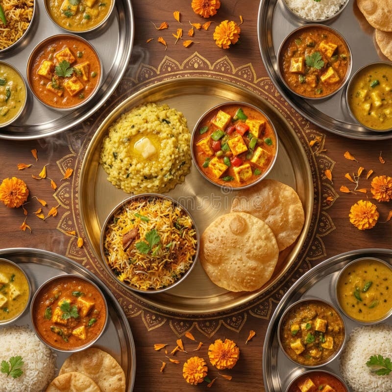 Traditional Indian thali